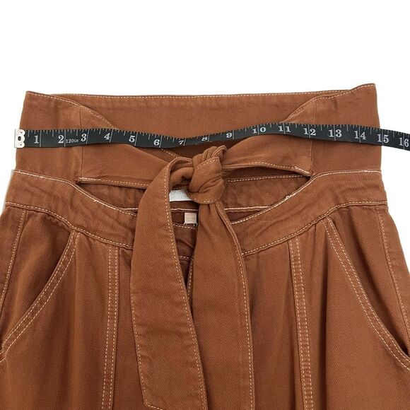 Jonathan Simkhai Iconic Henley Pants Sz 29 Brown Tie Waist Soft Denim Cargo - Picture 8 of 9